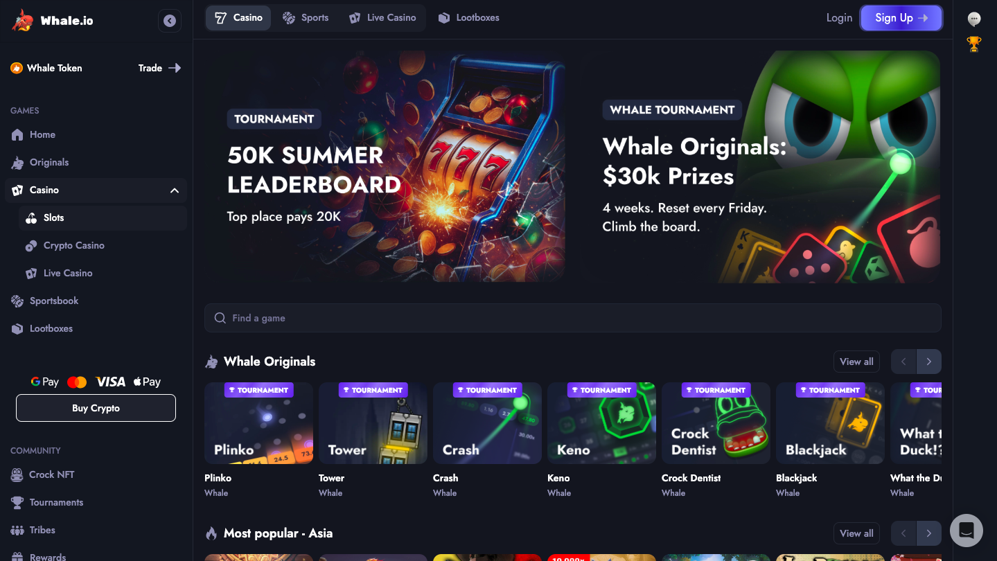 Whale.io Homepage